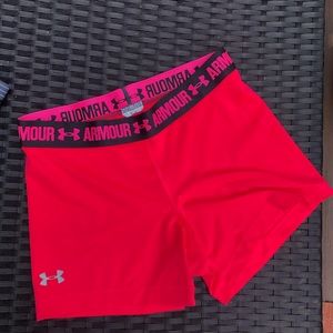 Neon Pink Under Armor Bike Shorts